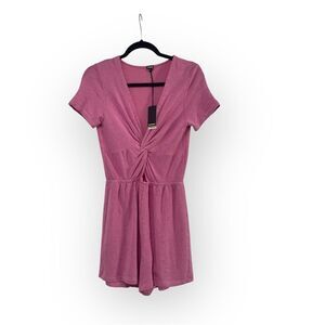 NWT MONROW TWISTED CUT OUT FRENCH TERRY PLAYSUIT PINK ROMPER SIZE MEDIUM